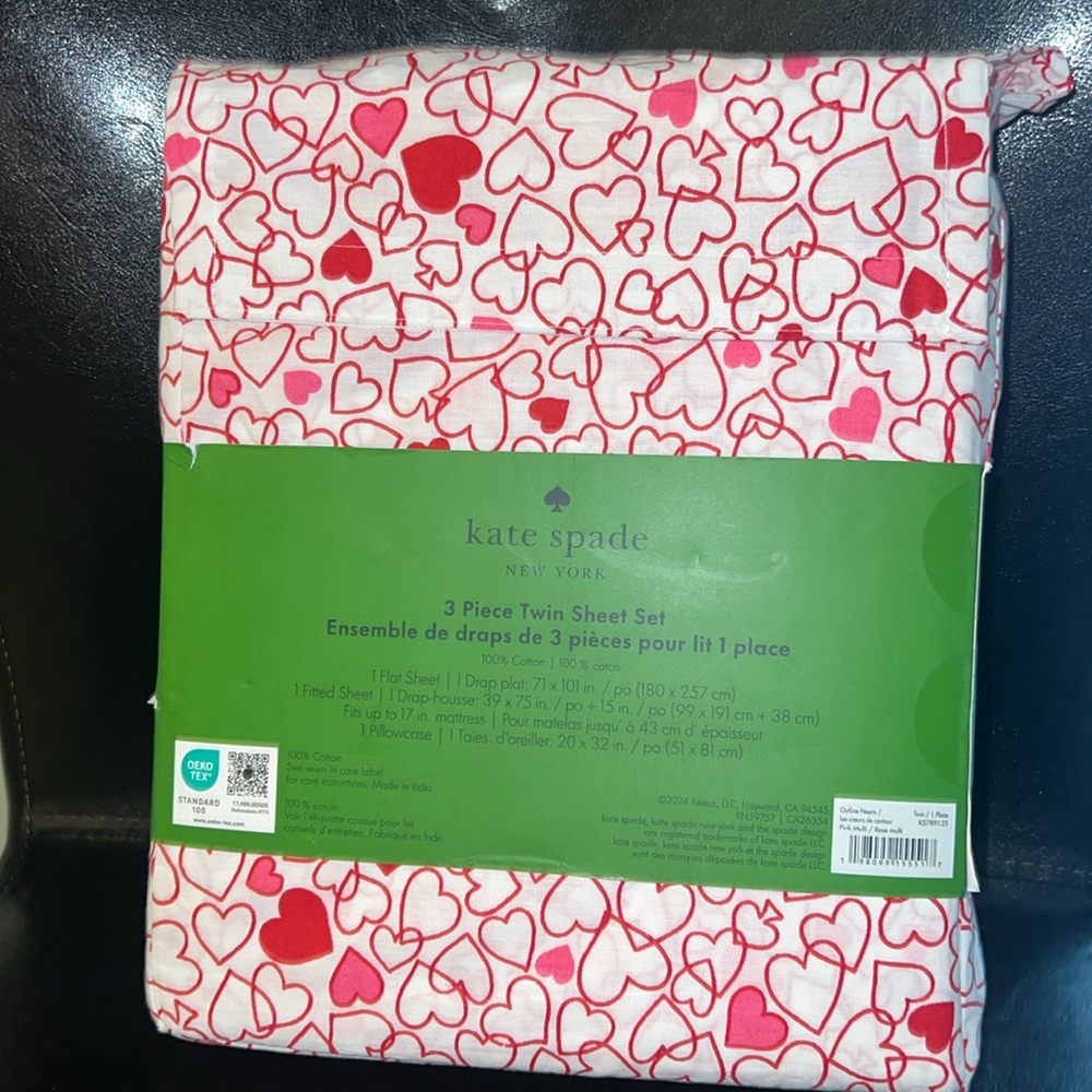 NWT Kate Spade Three Piece Sheets Set